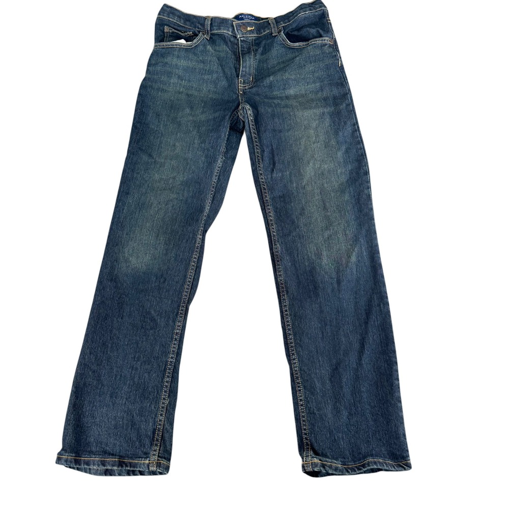 Arizona Jean Co Boys Original Straight Leg Dark Wash Denim Jeans Size 18 Reg